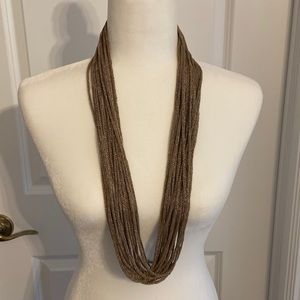 Marla Wynne Golden Champagne Silky Fabric Necklace.